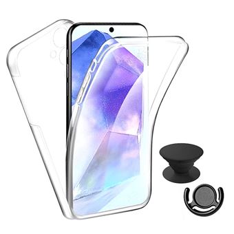 Kit Capa 360° Impact Protection + 1 Gripholder + 1 Suporte PHONECARE para Samsung Galaxy S25 FE 5G | Transparente/Preto - 1