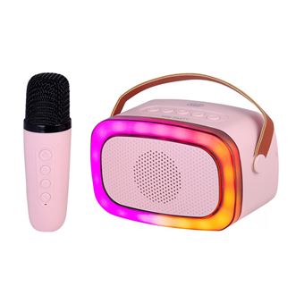 Coluna karaoke portátil Klack BT-K8 | com Bluetooth | som e diversão | Rosa - 1