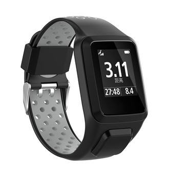 Pulseira de Silicone WISETONY para TomTom Adventurer / Runner 2 3 / Spark 3 Preto e cinzento