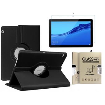 Capa Lojacharger Rotação 360 Tipo Livro para Huawei MediaPad T5 10.1 "" + Película de Vidro Temperado | Premium - Preto - 1