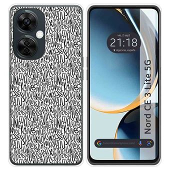 Capa Tumundosmartphone de silicone para Oneplus Nord CE 3 Lite 5G desenhos de letras de design - 1