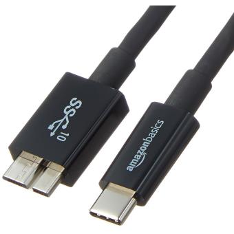 Cabo USB AmazonBasics L6LUC007-CS-R 0.9m USB C Micro-USB B Male connector Male connector Preto - 1