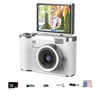 Câmara Digital SZSMART LK-007 | Ecrã Giratório | 128GB | Branco Pérola - 1