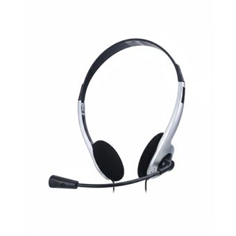 Auscultadores com Microfone e Fio Sanda SD-3080 | Preto + prateado - 1