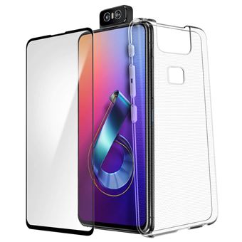 Pack Estrutura Traseira + Vidro Temperado Avizar para Asus ZenFone 6 - Preto