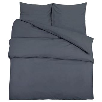 Conjunto capa de edredão vidaXL | 200x200 cm | microfibra leve antracite - 1