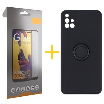 Pack 1 x Película de Vidro Temperado Full + Capa skyhe  Samsung Galaxy A71 Gel O-Ring - Preto - 1