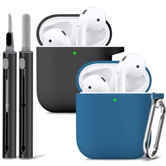 Kit de Limpeza e 2 Capas em Silicone Antiimpacto para Apple AirPods Pro 2ª Ger USB-C | Azul e preto - 1