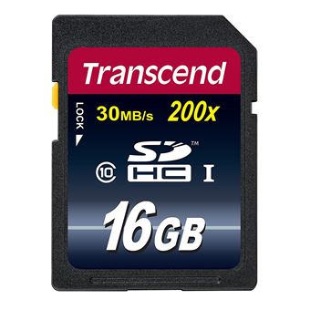 Cartão de Memória Transcend TS16GSDHC10 | Preto - 1