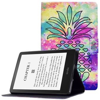 Capa PU magnético com suporte e suporte de cartão Magunivers para Amazon Kindle Paperwhite 5 (2021) - abacaxi colorido - 1