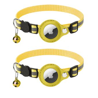 Coleira de gato CO-Phénix compatível com Apple Airtag | 2 unidades| Amarelo - 1