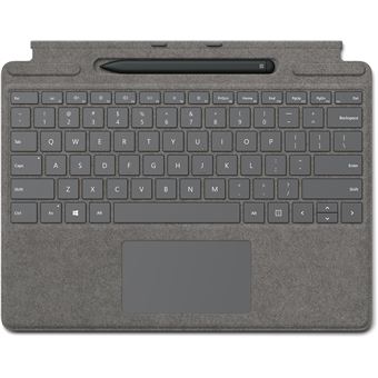 Teclado para Dispositivos Móveis Microsoft Surface Pro X Signature + Slim Pen | Platina - 1