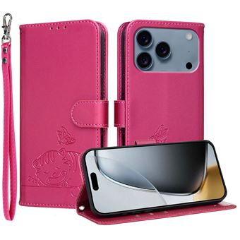Capa FOXDOCK para iPhone 17 Pro Max | Flip | Bloqueio RFID | Fecho Magnético | Pele Sintética | Alça de Pulso Amovível | Vermelho - 1