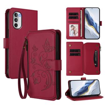 Capa tipo Carteira FOXDOCK para Motorola Moto G52 4G/G82 5G | Porta-cartões | Alça de Mão | Vermelho - 1