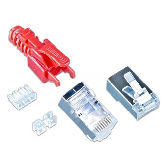 Conector Wirewin MOD SL KAT6A STP 10 RT | Vermelho - 1