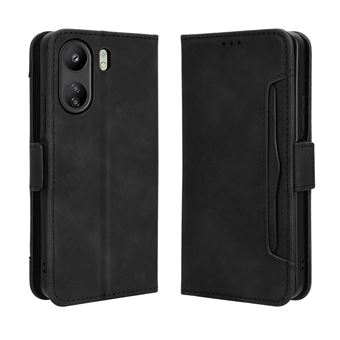 Capa FOXDOCK Protetora para Xiaomi Redmi 13C 4G | Suporte e Flip de couro PU | À Prova de Choque | Preto - 1