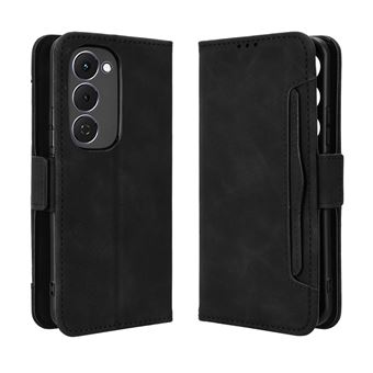 Capa FOXDOCK Protetora para Tecno Spark 40 Pro Plus 4G | Suporte e Flip de couro PU | À Prova de Choque | Preto - 1
