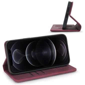Capa Pu magunivers Fecho Magnético | à Prova de Choque com Apoio Vinho Tinto para Iphone 11 Pro Max 6.5'' - 1