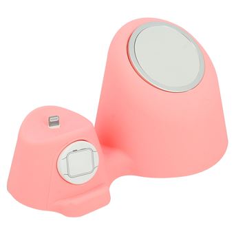 Suporte de Secretária Avizar MagSafe para Relógio Apple e AirPods | 3 em 1 Doca - Rosa - 1
