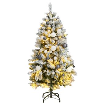 Árvore Natal artificial articulada vidaXL com 150 luzes LED + bolas 150cm - 1