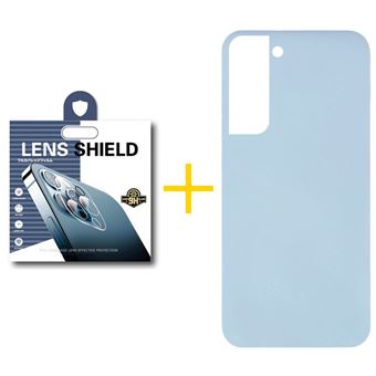 Pack 1 x Película de Cãmara + Capa skyhe para Samsung Galaxy S22 Plus 5G Silicone Líquido Azul Claro - 1