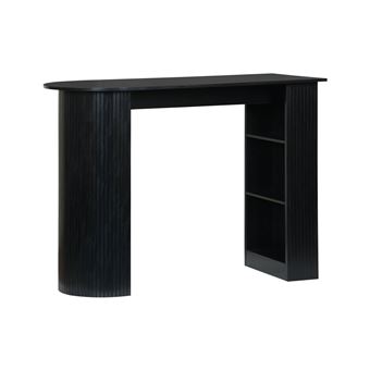 Mesa alta de cozinha sweeek | decorada em madeira com armazenamento | Preto - 1