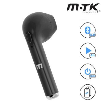 Auricular Bluetooth Mtk Smartphone/Tablet com Botão multifunção Preto