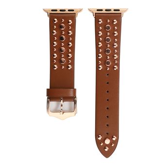 Bracelete de Couro HSMY com Rivet para Apple Watch Series 6/ SE/ 5/ 4 | 40 mm - Castanho - 1