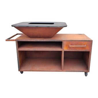 Braseiro de Jardim Purline EFP56Rect CO | Aço Corten | Castanho - 1