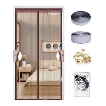 Porta de Tela Magnética Dishiqing | Riscas Castanhas | 80x205 cm - 1