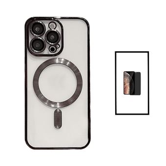 Kit Gift4Me Capa Traseira de Luxo Magsafe Proteção Câmara + Película de Vidro Temperado Privacidade para Apple iPhone 14 Pro Max - Preto - 1