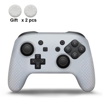 Pack HSMY | 3 Capas Silicone Protetora + Grips para Comando Switch Pro - Branco - 1