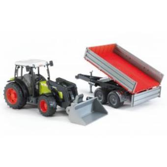 Tractor Claas Nectis 267 F com pá dianteira e reboque bascul