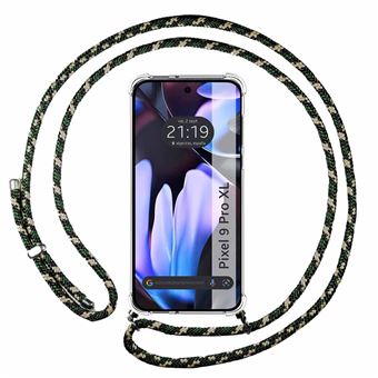 Capa de Silicone TUMUNDOSMARTPHONE para Motorola Edge 40 Neo 5G Transparente com Cordão Verde / Dourado - 1