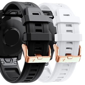 Pack 2 x Braceletes de Silicone com Fecho de Metal Antiimpacto para Garmin Descent Mk3i 43mm - Preto e Branco - 1