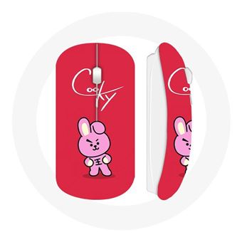 Rato Wireless Maniacase Bts Bangtan Boys Bt21 Cooky Fundo Vermelho - 1