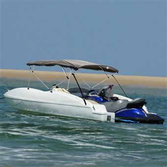 Tolde de 4 arcos vidaXL | Bimini paredes malha laterais 243x(185-198)x137cm - 1
