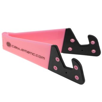 Suporte Cablematic para Telémovel e Tablet Base Rosa Dobrável e Portátil - 1