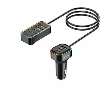 Carregador de Isqueiro Tripla Entrada + Extensão Quadrupla PD30W MODORWY MB8104 | Preto - 1