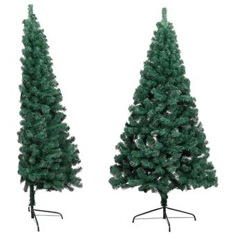 Meia Árvore de Natal Artificial LED e Suporte vidaXL LED | 180 cm | PVC  Verde - Árvores de Natal - Compra na 