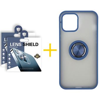 Pack 2 x Película de Câmara + Capa skyhe para Apple iPhone 13 Pro Max Gel Bumper Ring Azul - 1