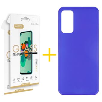 Conjunto Accetel 2 X Película de Vidro + Capa para Huawei P Smart 2021 Silicone Liso Azul - 1