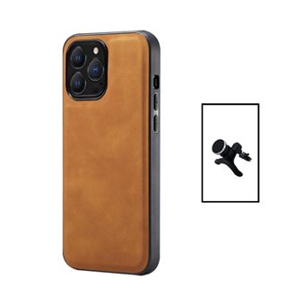 Kit Gift4Me Capa Traseira Magnética Couro + Suporte Magnético Com Pernas para Apple iPhone 14 Pro Max - Castanha - 1