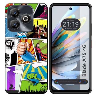 Capa de silicone TUMUNDOSMARTPHONE para desenhos de design de quadrinhos Zte Blade A75 4G - 1