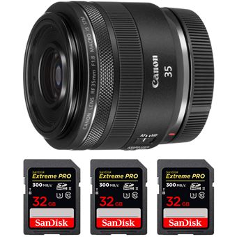 Canon RF 35mm f/1.8 Macro IS STM + 3 SanDisk 32GB Extreme PRO UHS-II 300 MB/s + PDF 15 Técnicas para Melhorar as suas Fotografias - 1