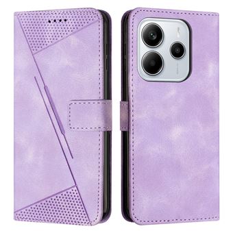 Capa FOXDOCK para Xiaomi Redmi Note 14 4G | Pele | Flip | 3 Compartimentos para Cartões | Roxo - 1