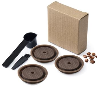 Pack 3 Tampas Reutilizáveis Antiimpacto para Cápsulas Nespresso Vertuo pop | Castanho - 1