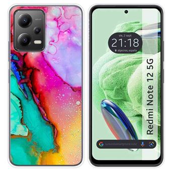 Capa Tumundosmartphone de silicone para Xiaomi Redmi Note 12 5G design Marble 15 desenhos - 1
