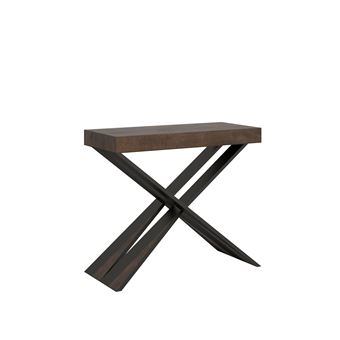 Mesa Consola Extensível Itamoby Diago Premium | 90x40/300 cm | Nogueira Quadro Antracite - 1