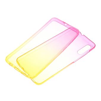 Capa Magunivers para Samsung Galaxy A50 e TPU Gradiente de Cor Destacável 2-Em-1 Amarelo/Rosa